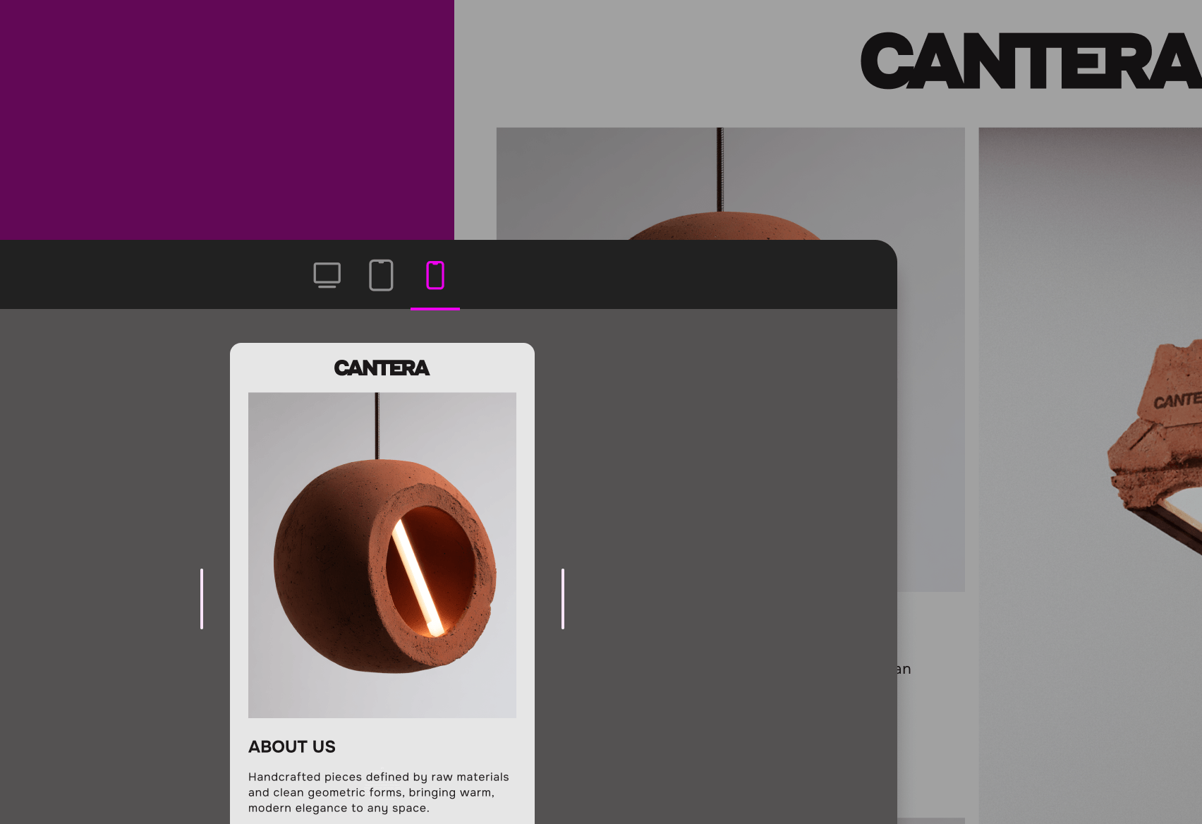 Editor visual de Elementor Pro con una composición preparada para adaptarse a diferentes tamaños de pantalla.